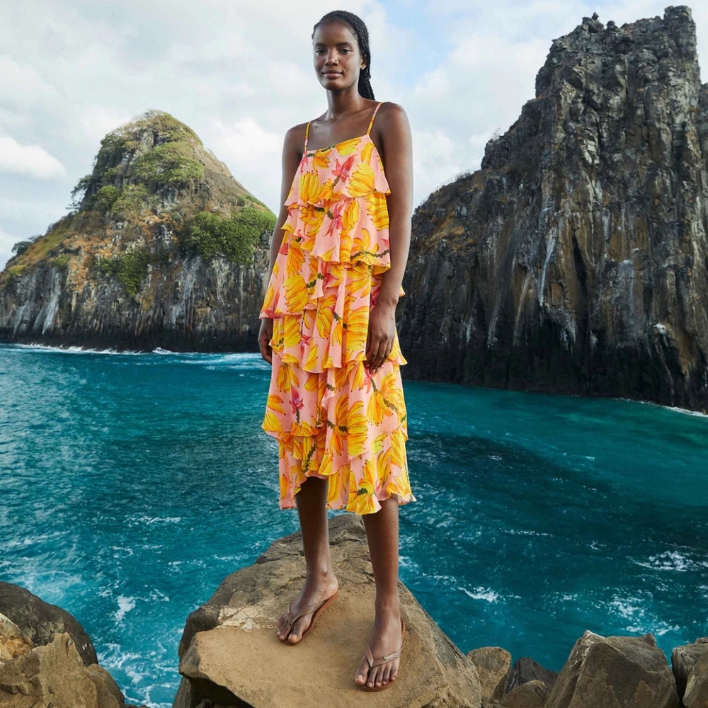 Farm Rio NWT banana print dress XS
